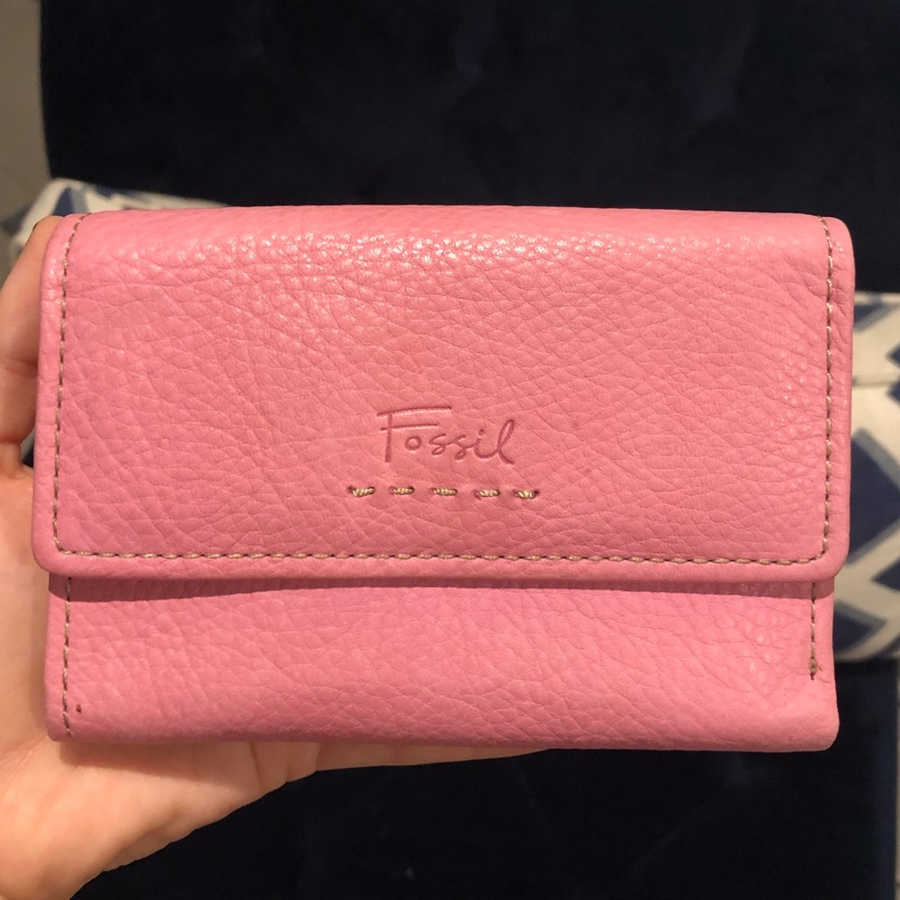 Pink genuine leather Fossil wallet